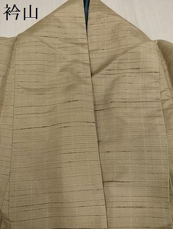 平和屋着物●京の名門　じゅらく謹製　紬　訪問着　漢方草木染め　横段文　眼鏡織　正絹　逸品　AABH9755ph