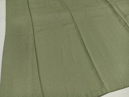 平和屋着物●上質な色無地　鶸茶色　正絹　逸品　AABH9757ph