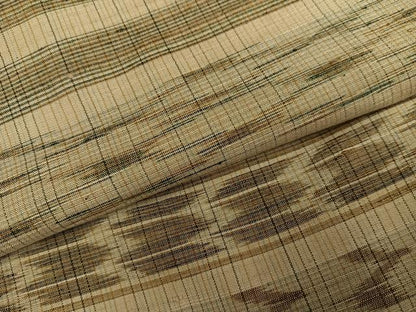 平和屋着物●上質な紬　横段文　正絹　逸品　AABH9758ph