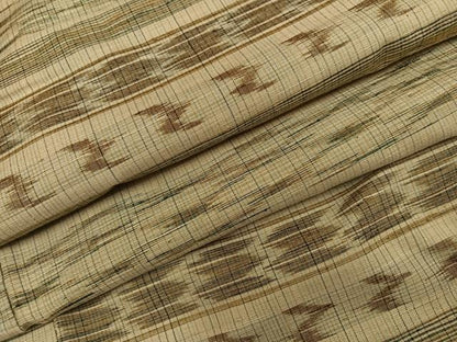 平和屋着物●上質な紬　横段文　正絹　逸品　AABH9758ph