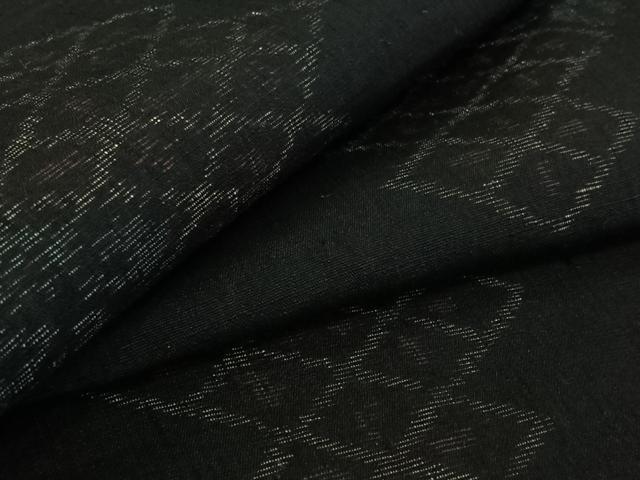 平和屋着物▽結城ちぢみ　単衣　松皮菱文　正絹　逸品　AABH9767jh