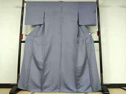 平和屋着物▽上質な色無地　単衣　藤鼠色　正絹　逸品　AABH9774jh