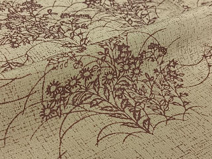 平和屋着物▽上質な小紋　単衣　芝花文　鬼しぼ縮緬　正絹　逸品　AABH9776jh