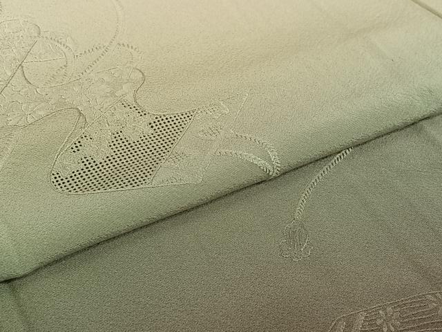 平和屋着物▽訪問着　単衣　中国三大刺繍　汕頭刺繍　スワトウ刺繍　花絵巻文　暈し染め　正絹　逸品　AABH9778jh