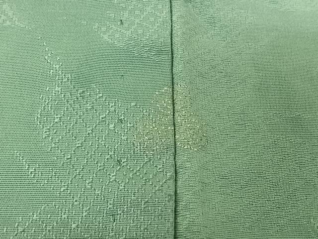 平和屋着物▽上質な色無地　単衣　舞葉地紋　水浅葱色　正絹　逸品　AABH9783jh