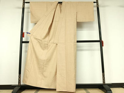 平和屋着物▽上質な紬　単衣　霞文　正絹　逸品　AABH9790jh