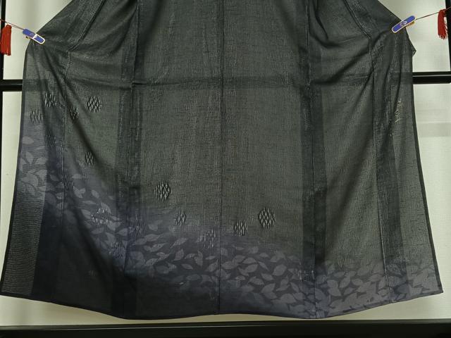 平和屋着物▽室華風　訪問着　無双　紗袷　紗×絽　舞葉文　暈し染め　銀彩　正絹　逸品　AABH9791jh 平和屋着物▽室華風 訪問着 無双 紗袷 紗×絽 舞