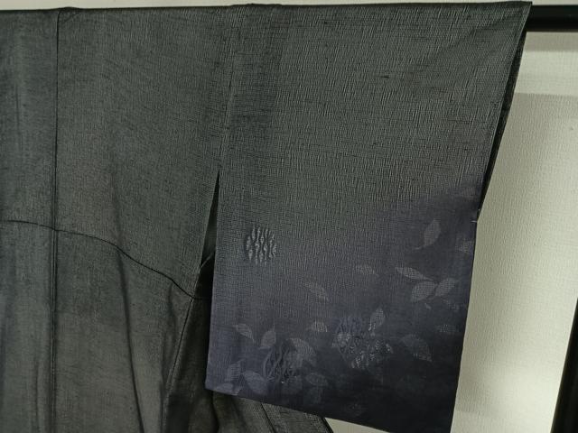 平和屋着物▽室華風　訪問着　無双　紗袷　紗×絽　舞葉文　暈し染め　銀彩　正絹　逸品　AABH9791jh 平和屋着物▽室華風 訪問着 無双 紗袷 紗×絽 舞