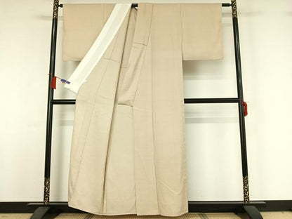 平和屋着物▽上質な紬　単衣　霞文　正絹　逸品　AABH9792jh