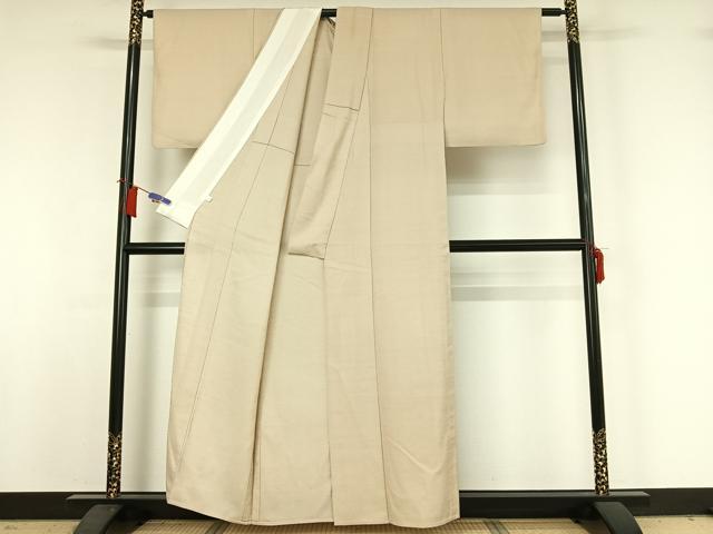 平和屋着物▽上質な紬　単衣　霞文　正絹　逸品　AABH9792jh