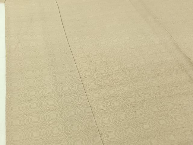 平和屋着物▽上質な紬　単衣　霞文　正絹　逸品　AABH9792jh