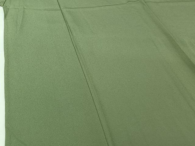 平和屋着物▽上質な色無地　単衣　柳茶色　正絹　逸品　AABH9796jh