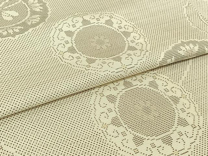 平和屋着物▽本場大島紬　単衣　白大島　9マルキ　正倉院花文　正絹　逸品　AABH9798jh