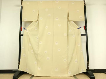 平和屋着物▽上質な小紋　単衣　雪輪文　暈し染め　正絹　逸品　AABH9800jh