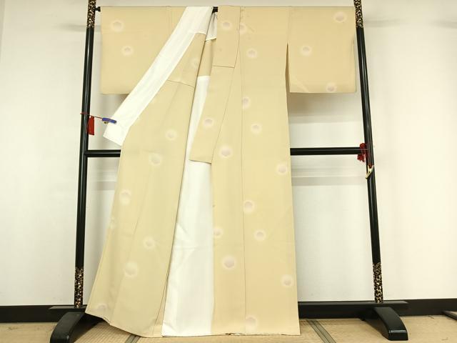 平和屋着物▽上質な小紋　単衣　雪輪文　暈し染め　正絹　逸品　AABH9800jh