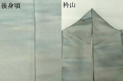 平和屋着物▽上質な小紋　単衣　霞文　暈し染め　銀通し地　正絹　逸品　AABH9802jh