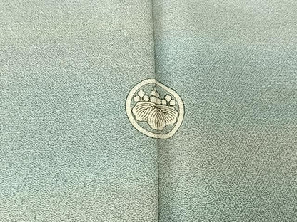 平和屋着物▽上質な小紋　単衣　霞文　暈し染め　銀通し地　正絹　逸品　AABH9802jh