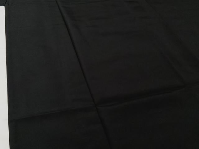 平和屋着物▽男性　単衣　黒紋付　暗黒色　正絹　逸品　AABH9803jh