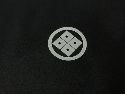 平和屋着物▽男性　単衣　黒紋付　暗黒色　正絹　逸品　AABH9803jh