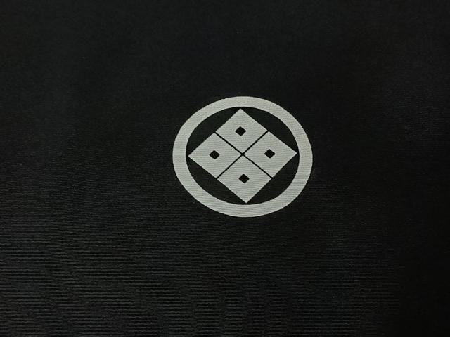 平和屋着物▽男性　単衣　黒紋付　暗黒色　正絹　逸品　AABH9803jh