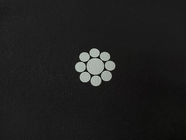 平和屋着物▽男性　単衣　黒紋付　暗黒色　キングサイズ　洗える着物　AABH9805jh