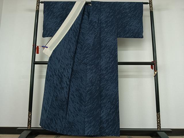 平和屋着物▽上質な小紋　単衣　霞文　正絹　逸品　AABH9807jh