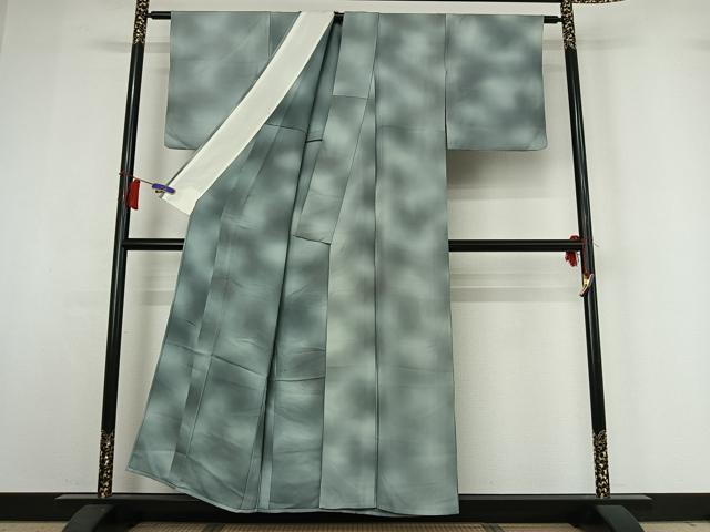 平和屋着物▽上質な小紋　単衣　霞文　暈し染め　正絹　逸品　AABH9809jh