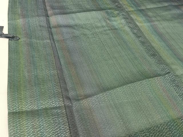 平和屋着物▽染色家 岩浅公展　道中着　スリーシーズン　春夏秋　塵除け　縞　正絹　逸品　未使用　AABH9810jh