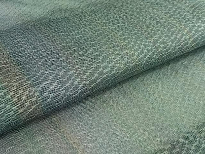 平和屋着物▽染色家 岩浅公展　道中着　スリーシーズン　春夏秋　塵除け　縞　正絹　逸品　未使用　AABH9810jh