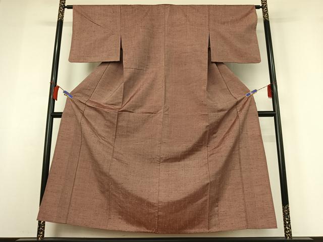 平和屋着物▽上質な紬　単衣　霞文　正絹　逸品　AABH9815jh