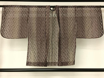平和屋着物▽羽織　スリーシーズン　春夏秋　塵除け　草花文　正絹　逸品　AABH9816jh