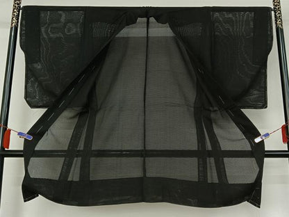 平和屋着物▽男性　羽織　スリーシーズン　春夏秋　塵除け　暗黒色　正絹　逸品　AABH9818jh