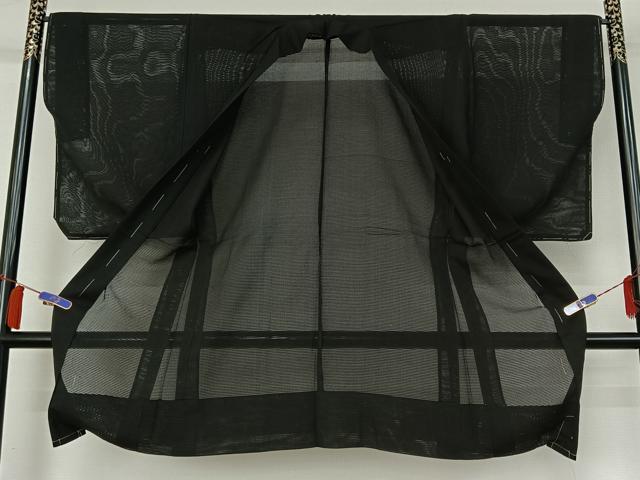 平和屋着物▽男性　羽織　スリーシーズン　春夏秋　塵除け　暗黒色　正絹　逸品　AABH9818jh