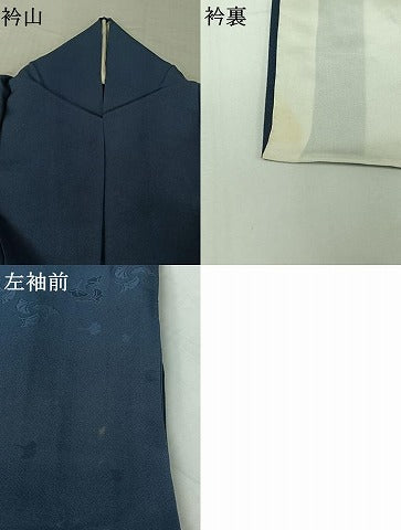 平和屋着物▽訪問着　単衣　作家物　舞葉文　金糸　正絹　逸品　AABH9824jh
