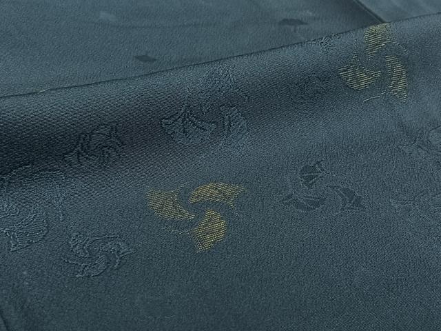 平和屋着物▽訪問着　単衣　作家物　舞葉文　金糸　正絹　逸品　AABH9824jh