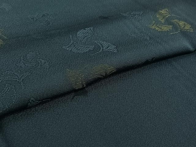 平和屋着物▽訪問着　単衣　作家物　舞葉文　金糸　正絹　逸品　AABH9824jh