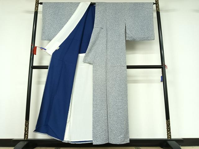 平和屋着物▽上質な小紋　単衣　霞文　たたき染め　正絹　逸品　AABH9827jh