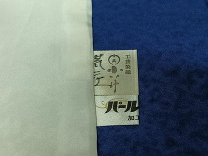 平和屋着物▽上質な小紋　単衣　霞文　たたき染め　正絹　逸品　AABH9827jh
