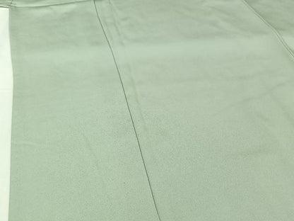 平和屋着物▽上質な色無地　単衣　白緑色　正絹　逸品　AABH9830jh