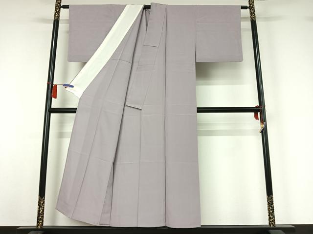 平和屋着物▽上質な色無地　単衣　藤色　正絹　逸品　AABH9831jh