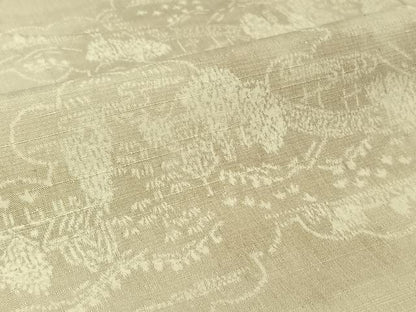 平和屋着物▽上質な紬　単衣　雲取り風景文　正絹　逸品　AABH9834jh