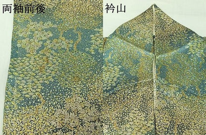 平和屋着物▽上質な小紋　単衣　樹林文　正絹　逸品　AABH9837jh