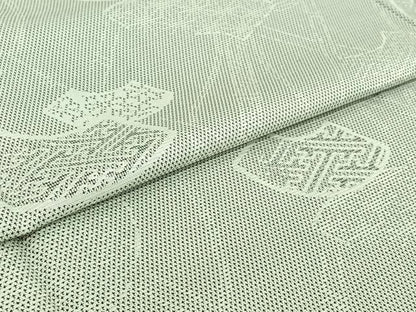 平和屋着物▽上質な紬　単衣　地紙吉祥花文　正絹　逸品　AABH9838jh