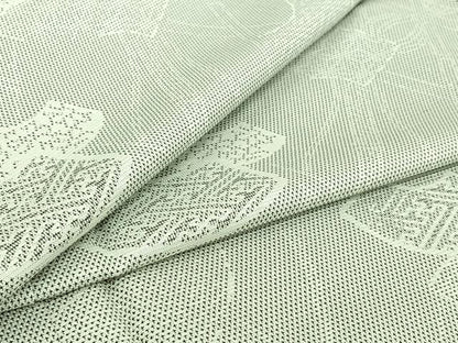 平和屋着物▽上質な紬　単衣　地紙吉祥花文　正絹　逸品　AABH9838jh