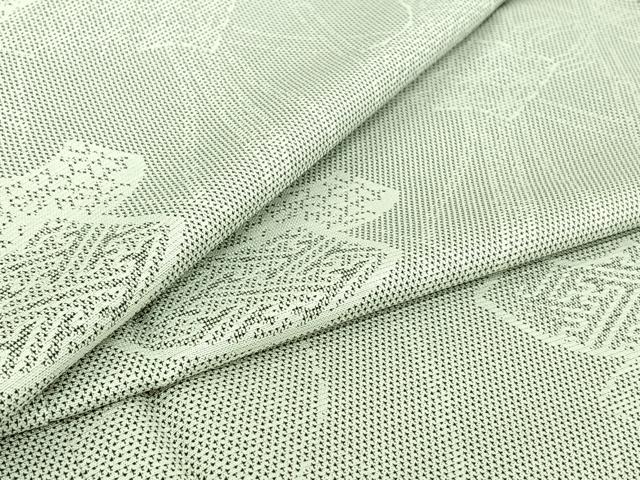 平和屋着物▽上質な紬　単衣　地紙吉祥花文　正絹　逸品　AABH9838jh