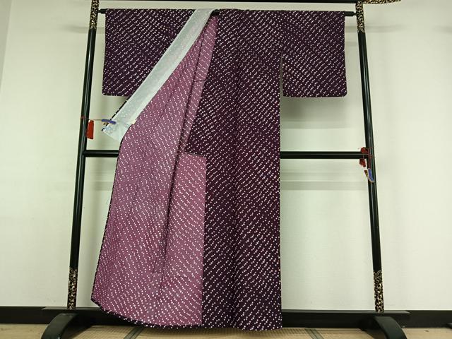 平和屋着物▽小紋　単衣　舞花文　AABH9843jh