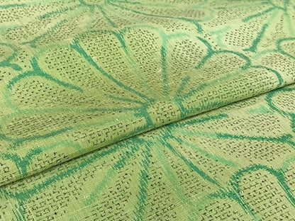平和屋着物▽上質な紬　単衣　花尽くし文　正絹　逸品　AABH9858jh