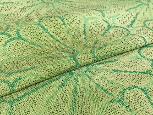 平和屋着物▽上質な紬　単衣　花尽くし文　正絹　逸品　AABH9858jh