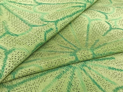平和屋着物▽上質な紬　単衣　花尽くし文　正絹　逸品　AABH9858jh