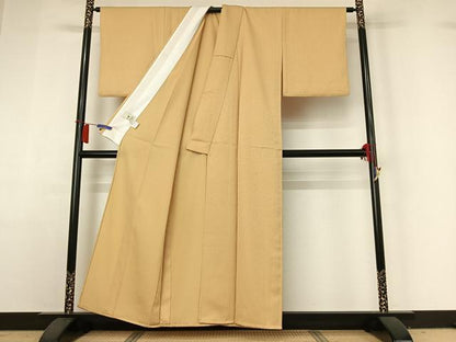 平和屋着物▽色無地　単衣　浅黄色　洗える着物　AABH9866jh